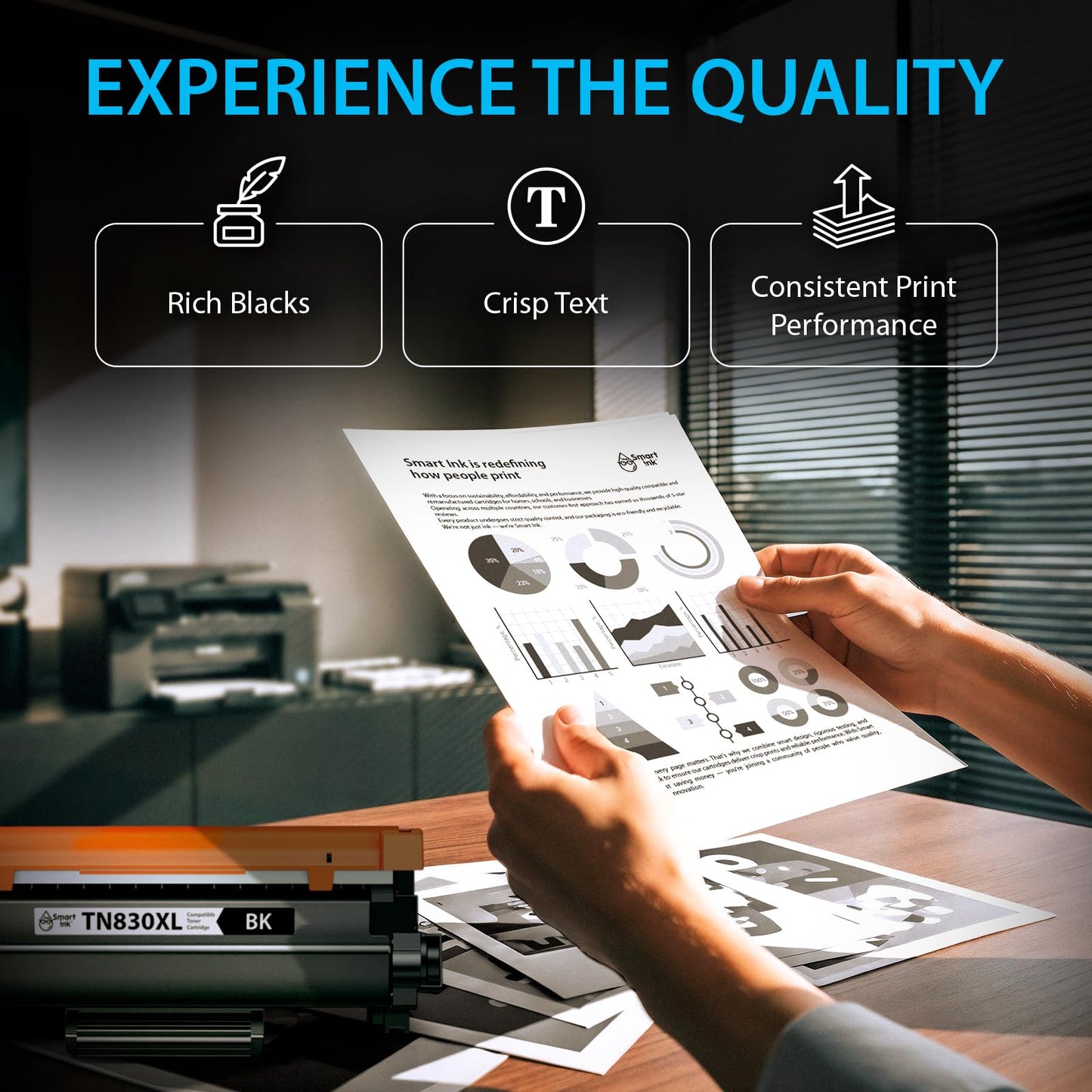 Smart Ink Compatible TN830XL Toner Cartridge Replacement for Brother TN830XL TN830BK TN830 XL with CHIP (2 Pack) to use with DCP-L2640DW HL-L2460DW MFC-L2820DW HL-L2400D HL-L2405W HL-L2865DW Printers - Available at All In One Marketplace Canada