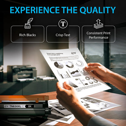 Smart Ink Compatible TN830XL Toner Cartridge Replacement for Brother TN830XL TN830BK TN830 XL with CHIP (2 Pack) to use with DCP-L2640DW HL-L2460DW MFC-L2820DW HL-L2400D HL-L2405W HL-L2865DW Printers - Available at All In One Marketplace Canada