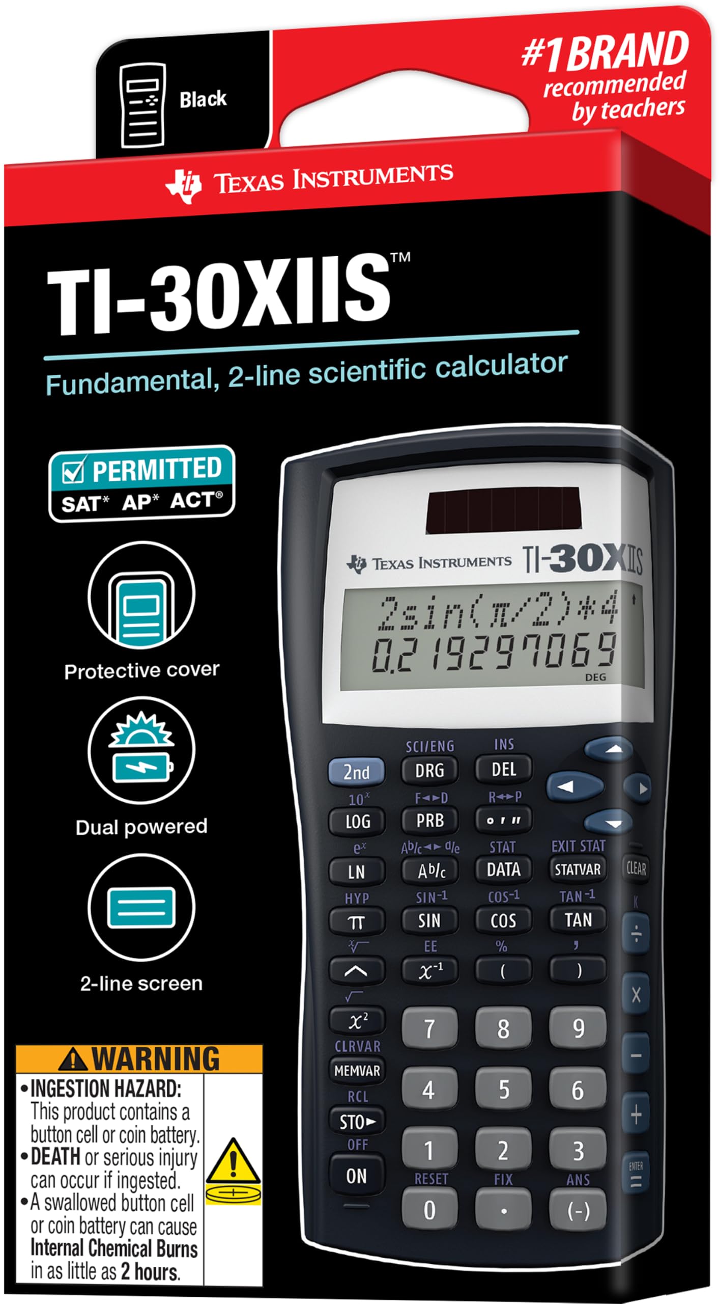 Texas Instruments TI-30X IIS 2-Line Scientific Calculator, Black with Blue Accents 🍁 All In One Marketplace Canada