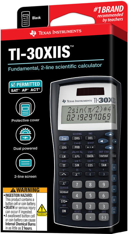 Texas Instruments TI-30X IIS 2-Line Scientific Calculator, Black with Blue Accents 🍁 All In One Marketplace Canada