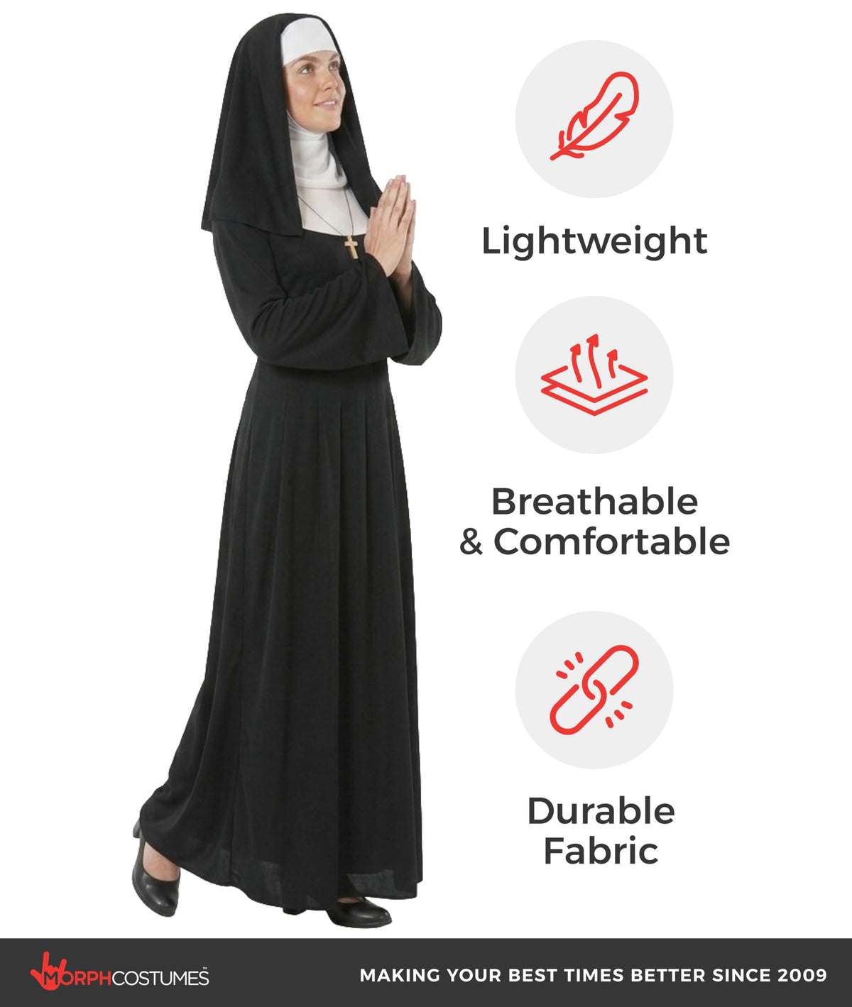 Fun Shack, Nun Woman Costume Women, Halloween Costumes for Women, Large