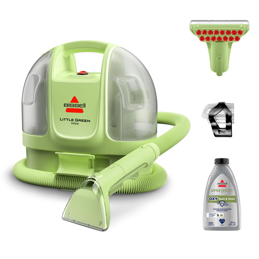 BISSELL Little Green Mini Corded Portable Carpet and Upholstery Deep Cleaner, Car Detailer, Lightest Little Green at 7 lbs, Tough Stain Tool, HydroRinse Tool, OXY Formula, 4075B - Available at All In One Marketplace Canada