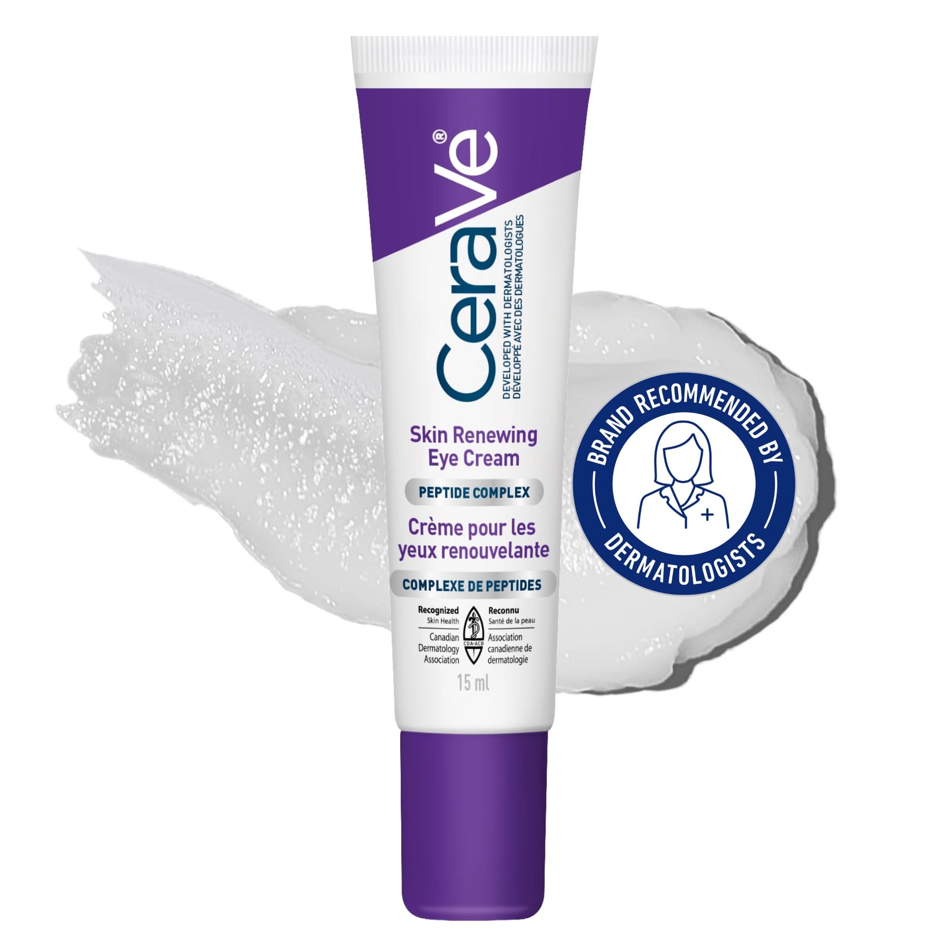CeraVe Skin Renewing Eye Cream, Under Eye Cream with Caffeine, Peptides, & Hyaluronic Acid, Reduce Appearance of Fine Lines. Fragrance-Free & Ophthalmologist Tested, 15 mL - Available at All In One Marketplace Canada