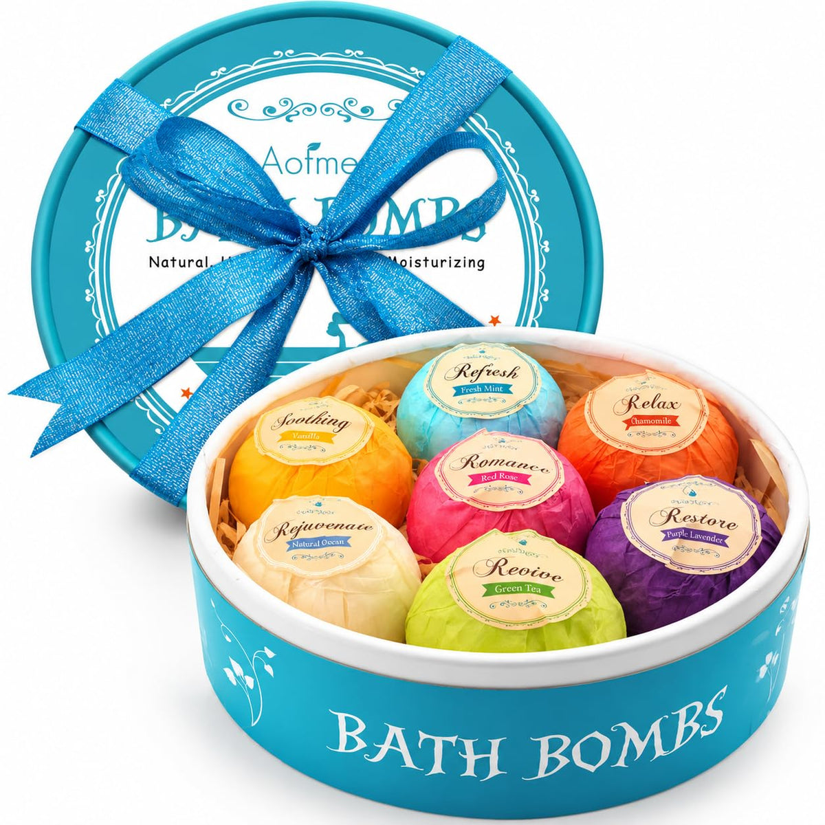 Aofmee Bath Bombs, 7 Pcs Fizzies Spa Kit Perfect for Moisturizing Skin, Birthday Valentines Mothers Day Anniversary Christmas Best Gifts Idea for Women, Mom, Her, Kids 🍁 All In One Marketplace Canada