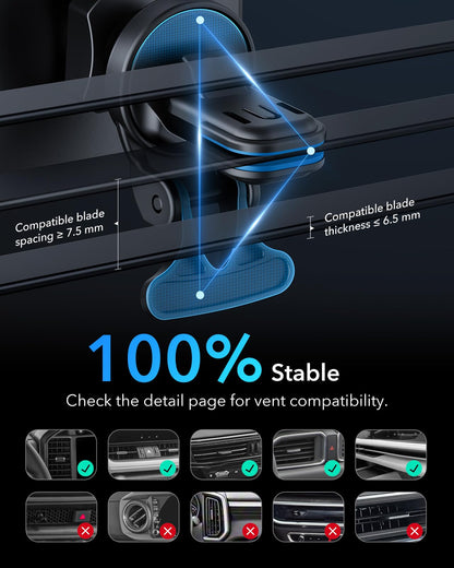 ESR 15W for MagSafe Car Mount Charger, Air Vent Dashboard Wireless Magnetic Phone Holder Chargerfor iPhone 17e Air 17 Pro Max 16 15 14 Plus 13 12 Mini, Galaxy S25/S26 Series for MagSafe Accessories