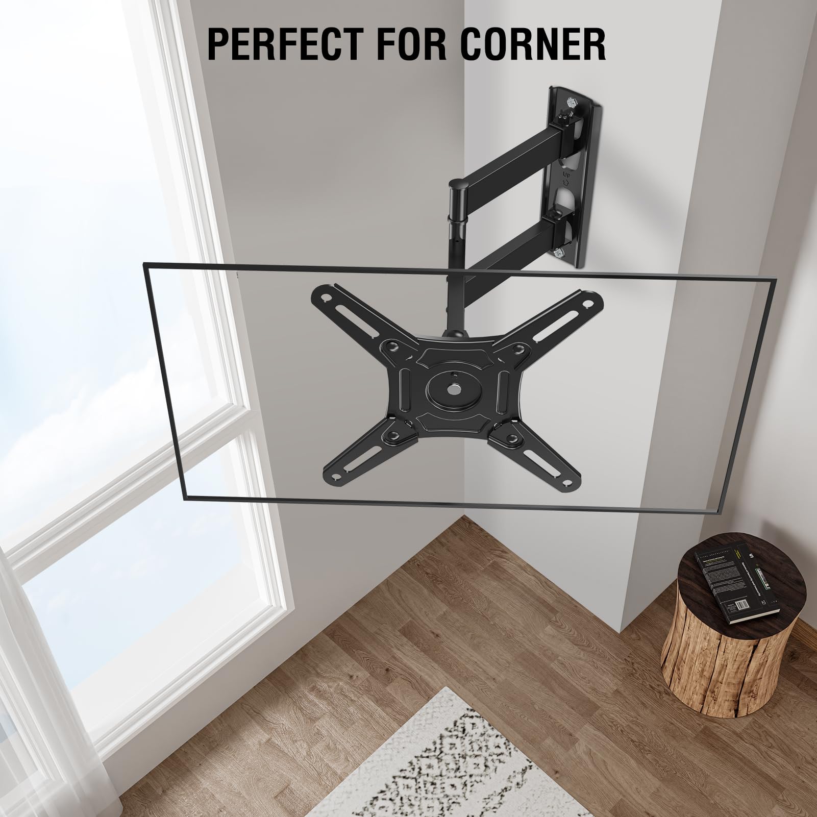 ELIVED Full Motion TV Monitor Wall Mount for Most 14-42 Inch LED LCD Flat Screen TVs & Monitors, Swivel Tilt Extension Rotation TV Mount Bracket Max VESA 200x200mm, up to 44 lbs