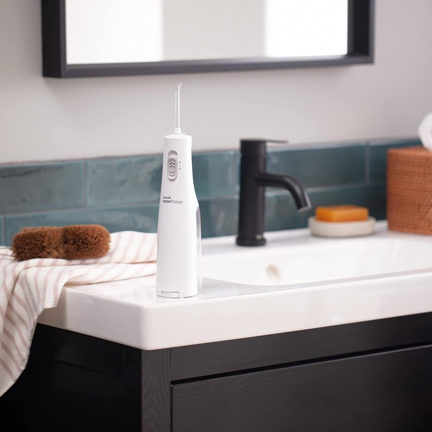 Waterpik Cordless Express Water Flosser, Battery Operated & Portable for Travel & Home, CDA Validated, Waterproof for Shower Use, White WF-02, Packaging May Vary Waterpik