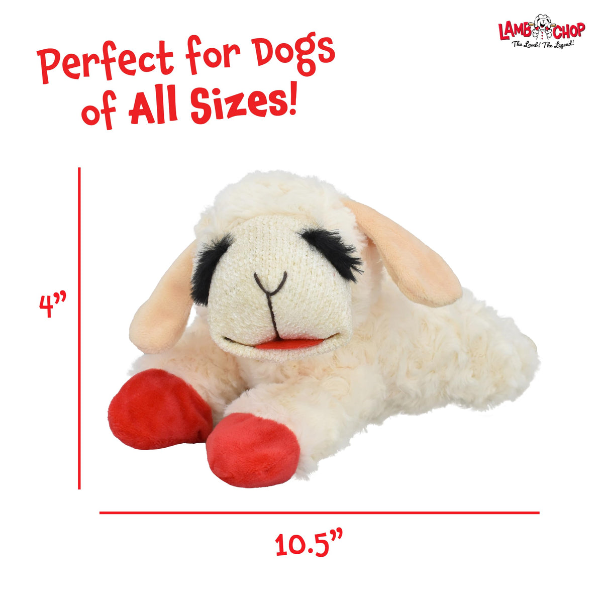 MultiPet MU48375 Plush Dog Toy, Lambchop, 10'', White
