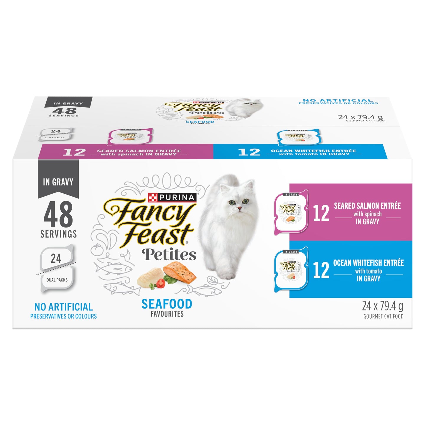 Fancy Feast Petites Wet Cat Food, Seafood Favourites 79.4g (24 Pack) Fancy Feast