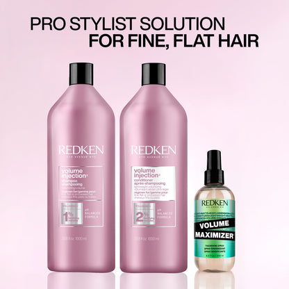 Redken Hair Conditioner, Volume Injection Conditioner Hair Volumizer For Fine Hair, Volumizing Conditioner Adds Lift & Body, With Filoxane, Paraben Free, 1000 ML Redken