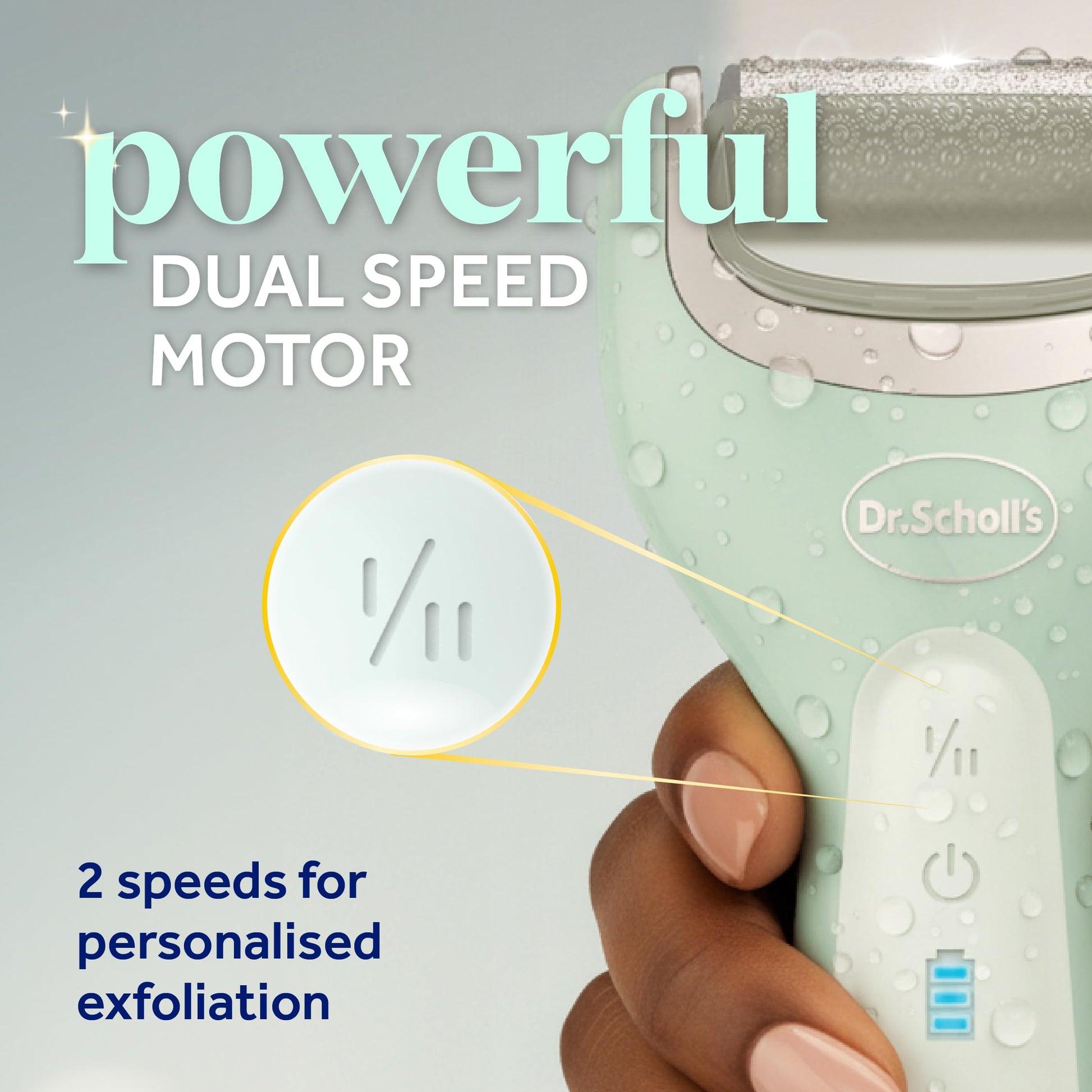 Dr. Scholl's Pedi Perfect Pro Electric Foot Callus Remover, Waterproof, Rechargeable with x3 Roller Heads, Removes Hard Skin for Soft Beautiful Feet, 90 Minute Run Time, Dust Catcher, Pedicure Tools Dr. Scholl's