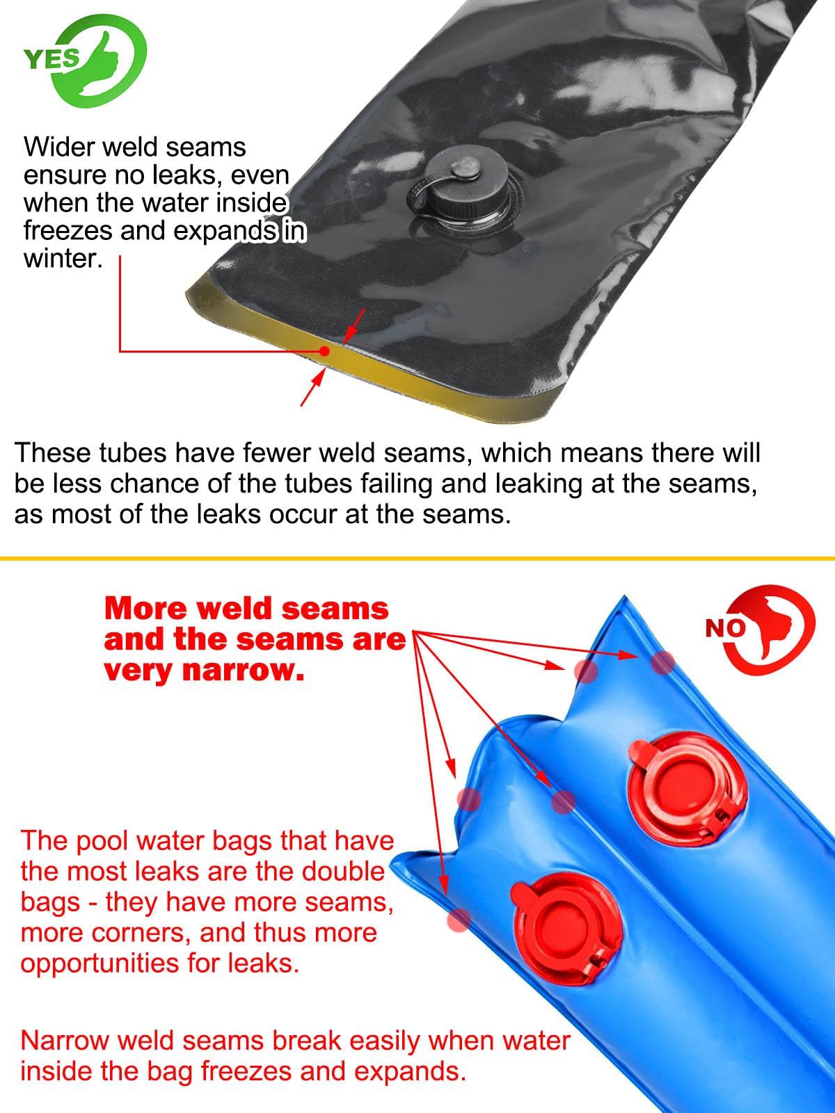 Abimars 0.7mm Thicker Black Water Tubes for Pool Covers 6 Pack 8 FT 🍁 All In One Marketplace Canada