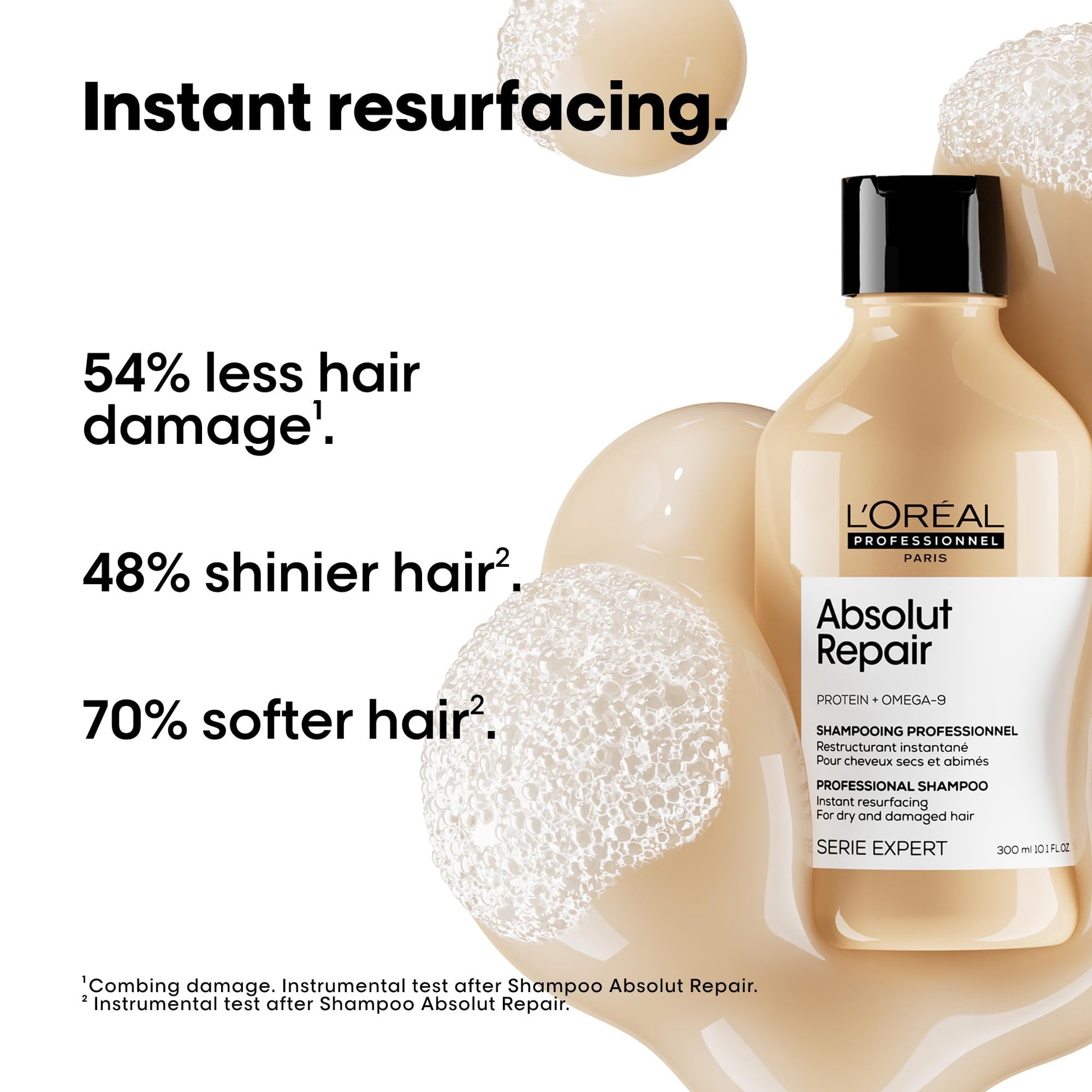 L'Oreal Professionnel Absolut Repair Shampoo, Repairing Shampoo for Dry & Damaged Hair, Restructures & Adds Shine, With Protein & Omega 9 - Available at All In One Marketplace Canada