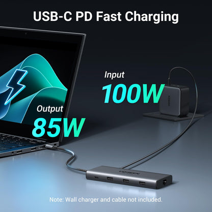 UGREEN 10 in 1 Docking Station for Laptop Dual Monitor, Revodok Pro 210 with Single 8K@30Hz, Dual 4K@60Hz, 100W PD, 1Gbps Ethernet, SD/TF, 5Gbps USB, USB C Hub for MacBook Air/Pro, ASUS, HP, XPS13&15