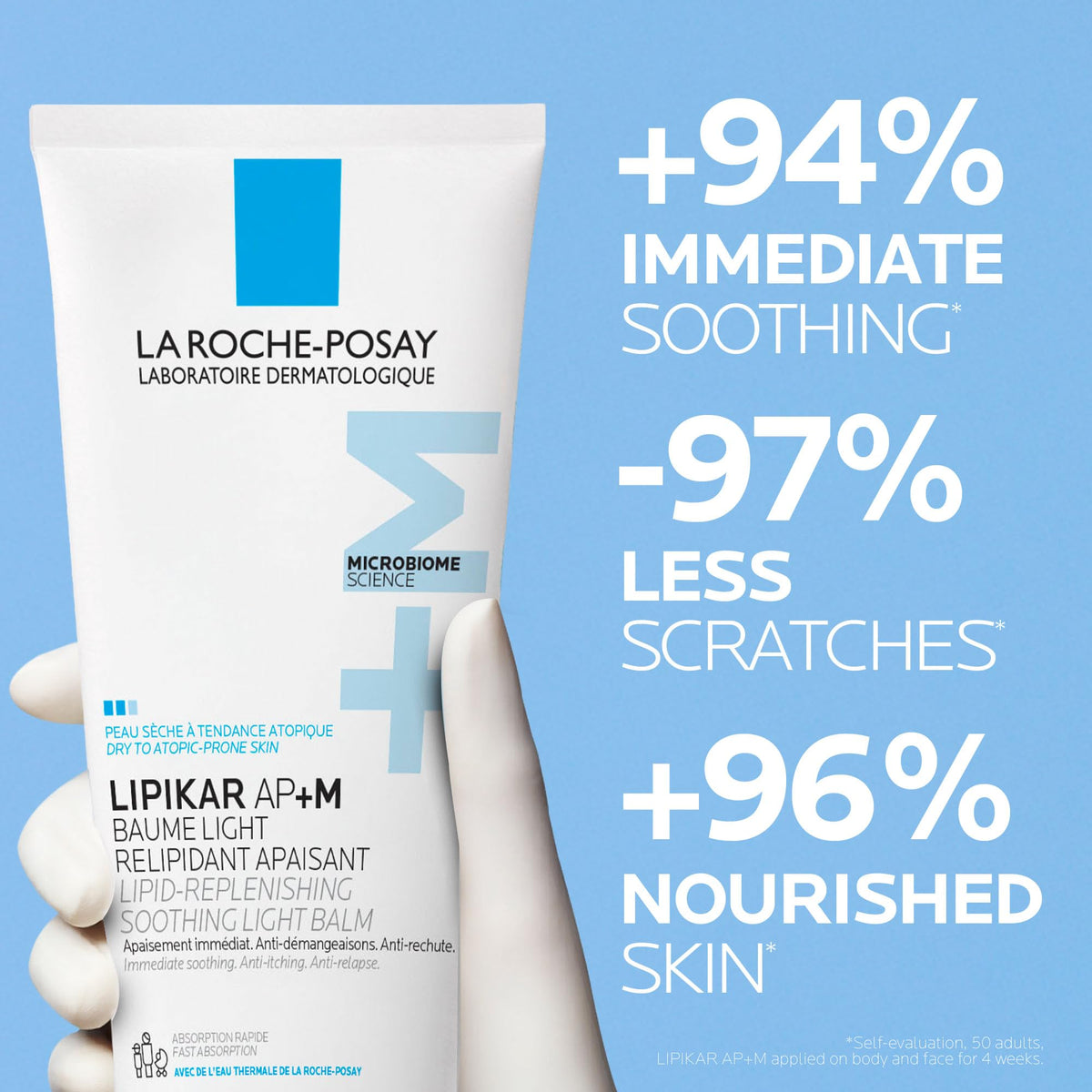 La Roche Posay Lipikar Baume Light AP+M, Body Lotion for Dry Skin, Lightweight Moisturizer with Shea Butter & Niacinamide for Body, Face & Hands, Fragrance Free, Recommended by Dermatologists, 200mL