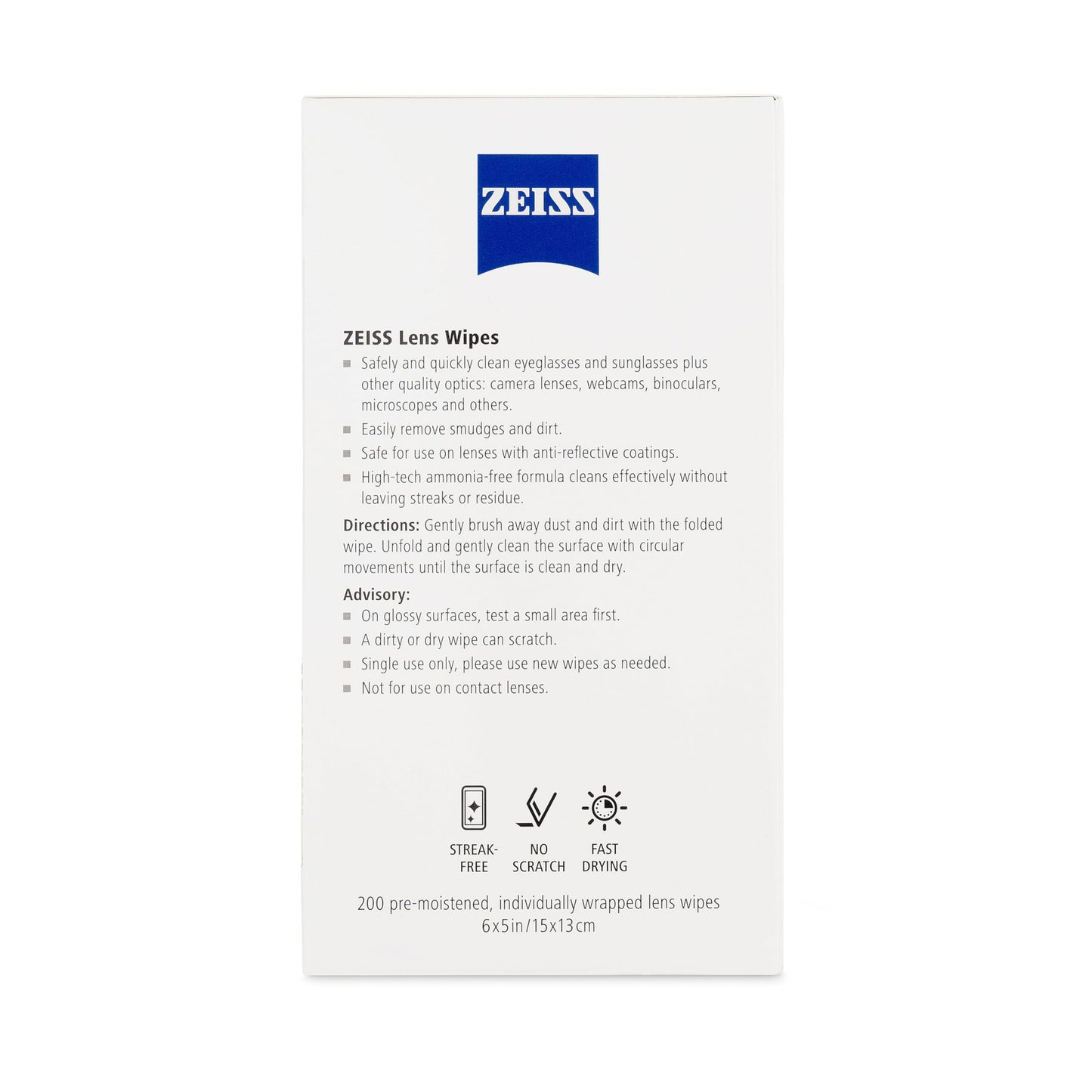 ZEISS Pre-Moistened Lens Cleaning Wipes, 200 Count - Available at All In One Marketplace Canada