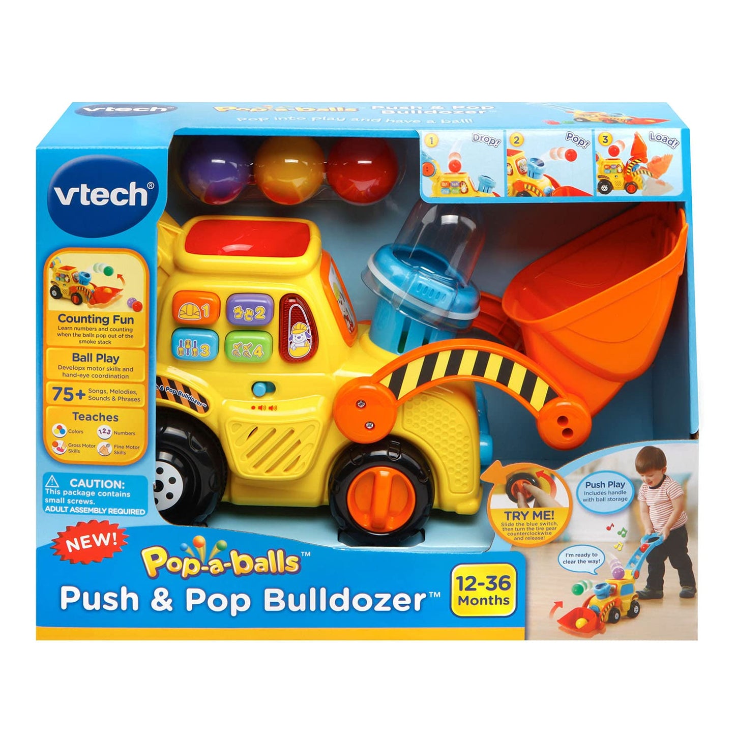 VTech Pop-a-Balls Push & Pop Bulldozer - English Version 🍁 All In One Marketplace Canada