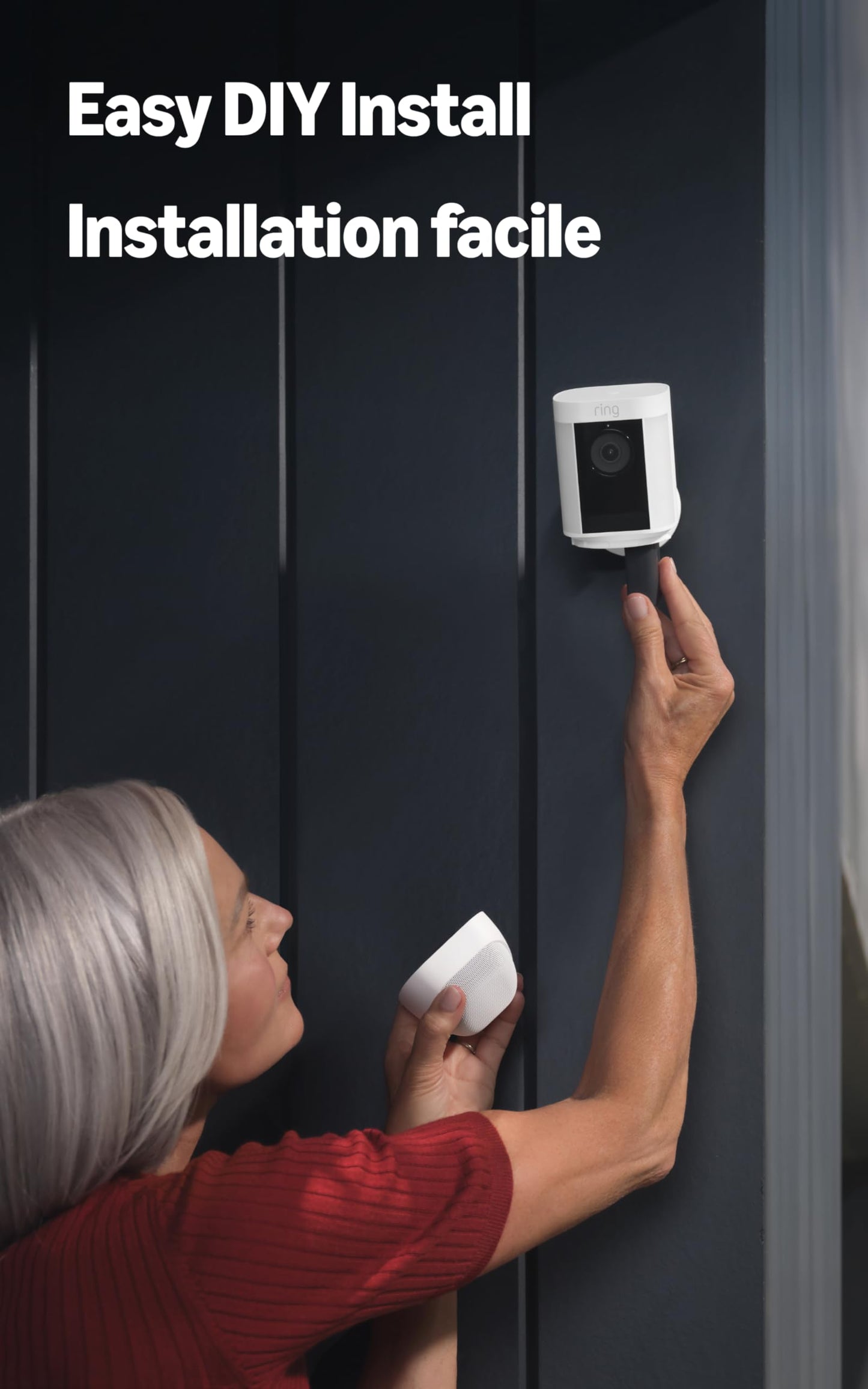 Ring Spotlight Cam Pro, Battery | 3D Motion Detection, Two-Way Talk with Audio+, and Dual-Band Wifi - White