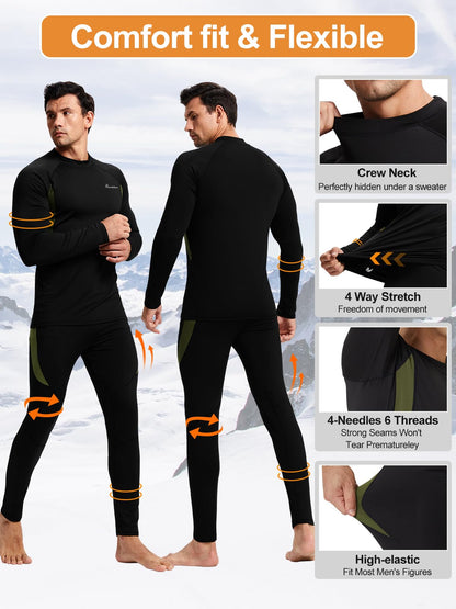 Thermal Underwear for Men Long Johns Hunting Base Layer Set Black L 🍁 All In One Marketplace Canada
