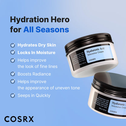 COSRX Hyaluronic Acid Intensive Cream, 100g | Moisturizing Wrinkle Cream | Korean Skin Care, Vegan, Cruelty Free, Paraben Free Cosrx