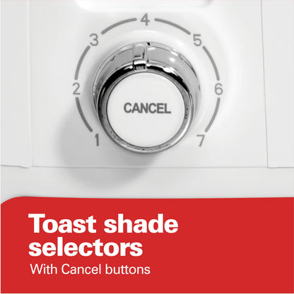 Hamilton Beach 4-Slice Toaster, White, Extra-Wide Slot Toaster with Shade Selector, Cancel Function, Toast Boost, Auto Shutoff, Removable Crumb Tray, 24218
