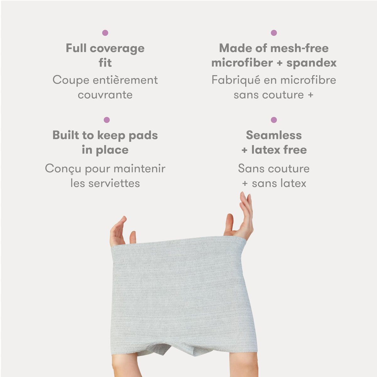 Frida Mom High-Waist Seamless Postpartum Underwear, Regular, 8 Count Gray