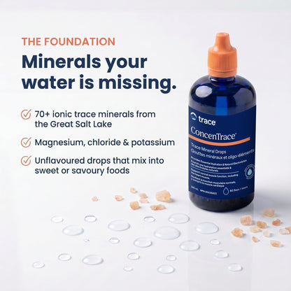 Trace Minerals ConcenTrace Drops - 240 ml, 96 Day Supply, Unflavored - Full Spectrum Minerals - Ionic Liquid Magnesium, Chloride & Potassium Electrolytes - Low Sodium Hydration Trace Minerals
