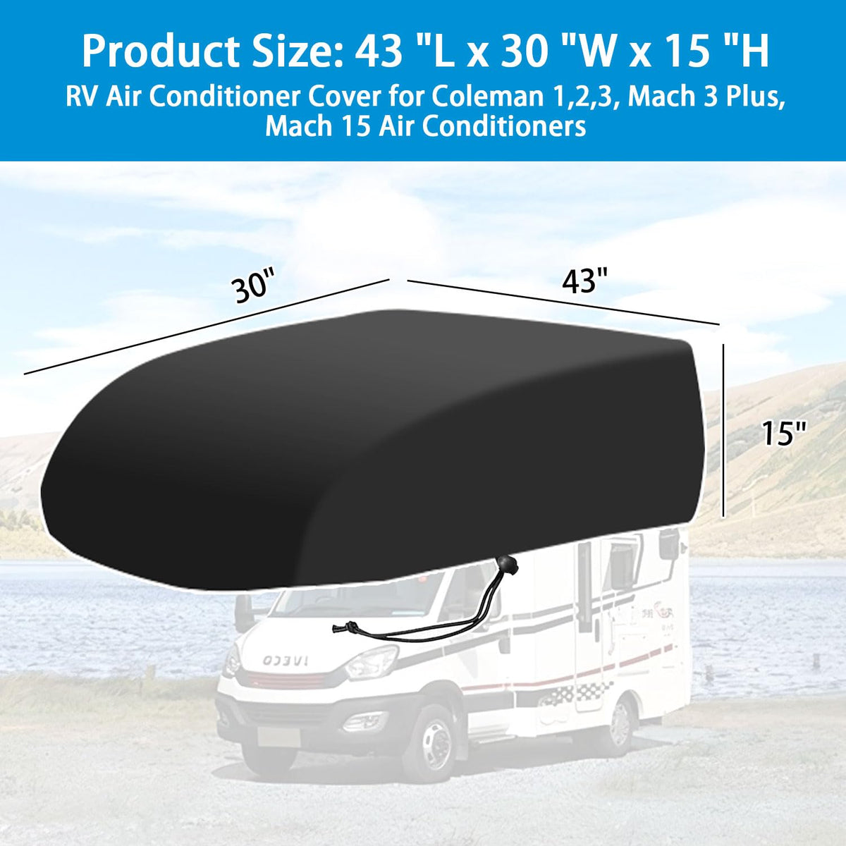 MQLD Camper Air Conditioner Cover Trailer AC Covers for RV Roof Unit, 600D Oxford Cloth Fits RecPro, TOSOT, FOGATTI 16K, Coleman Mach RV Air Conditioner Winter Covers for Outside - A/C Cover for Roof 🍁 All In One Marketplace Canada