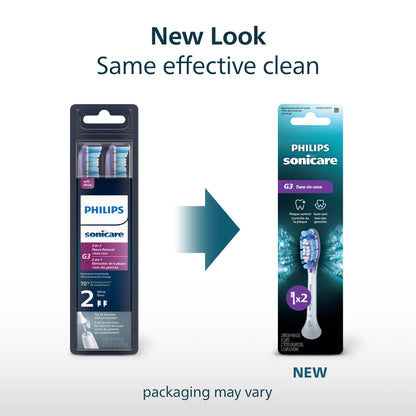 Philips Sonicare G3 Two-in-One Brush Heads, 2-Pack, 6 Month Supply, White PHILIPS
