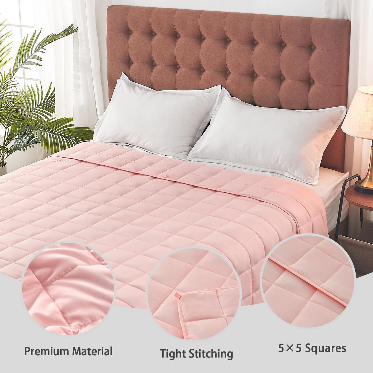 Weighted Blanket for Adults(20lbs,60"×80",Pink) Queen Size for 190-210Ibs 🍁 All In One Marketplace Canada
