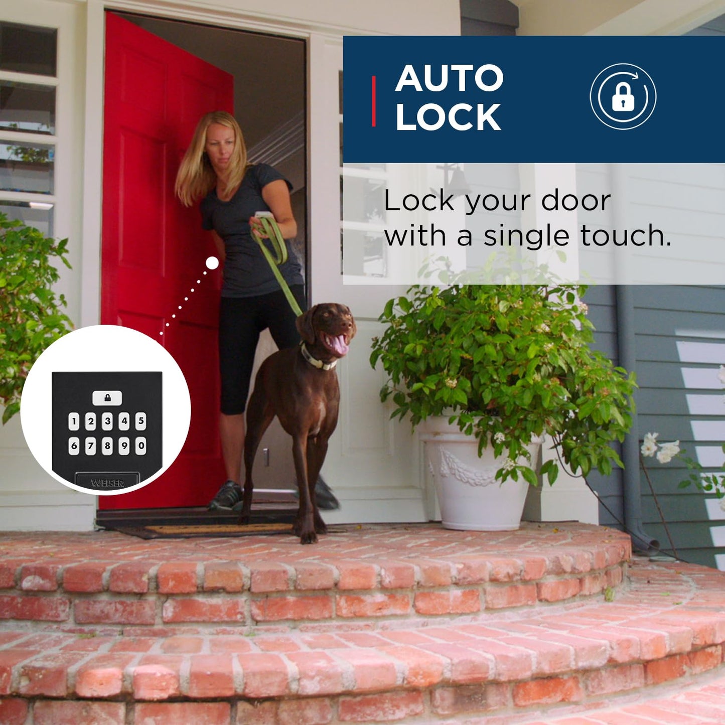 Weiser Matte Black Front Door Lock and Handle Set, SmartCode Keypad Door Lock with San Clemente Handleset & Halifax Interior Door Handle, Keyless Entry Door Lock, Front Door Handles with Deadbolt Lock Weiser