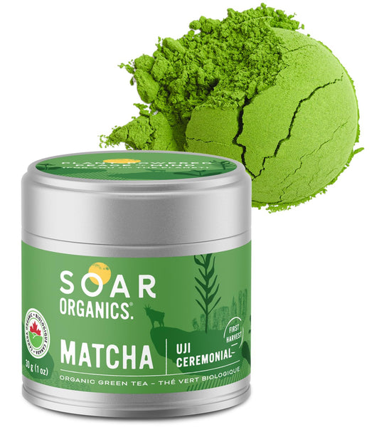 Soar Organics Uji Ceremonial Grade Matcha Green Tea Powder - Authentic Japanese Origin (30g)