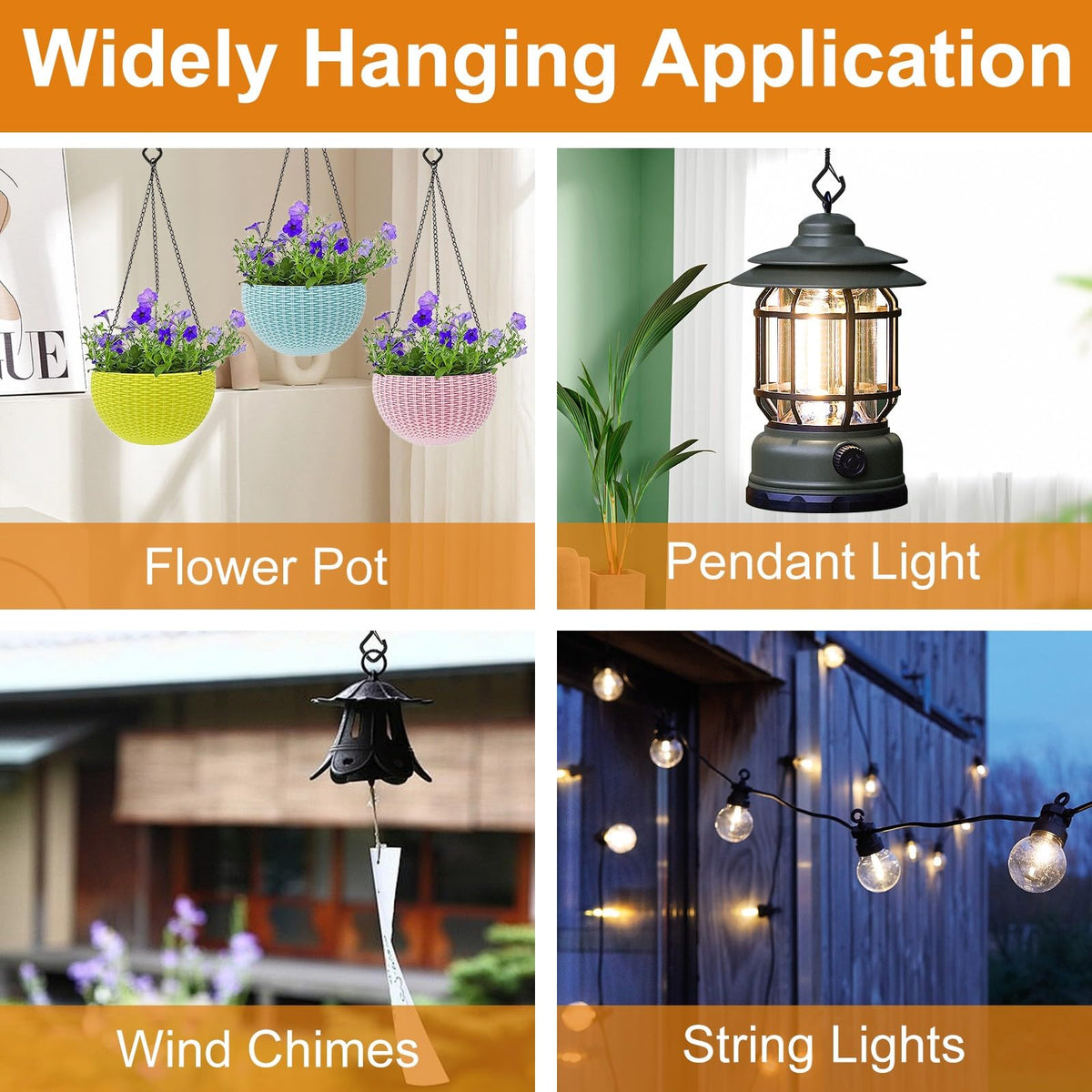 30 Pcs Screw Hooks for String Lights, Q-Hanger Hook with Safety Buckle 🍁 All In One Marketplace Canada
