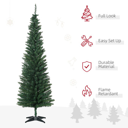 HOMCOM 6' Pencil Christmas Tree Slim Artificial Xmas Tree Green 🍁 All In One Marketplace Canada