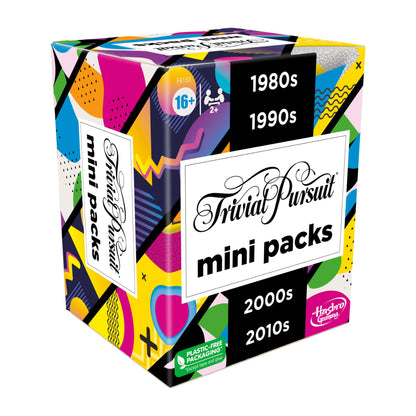 Hasbro Gaming Trivial Pursuit Mini Pack Multipack, Fun Quiz Questions for Adults and Teens Ages 16+ Includes 4 Games with 4 Decades Hasbro Gaming