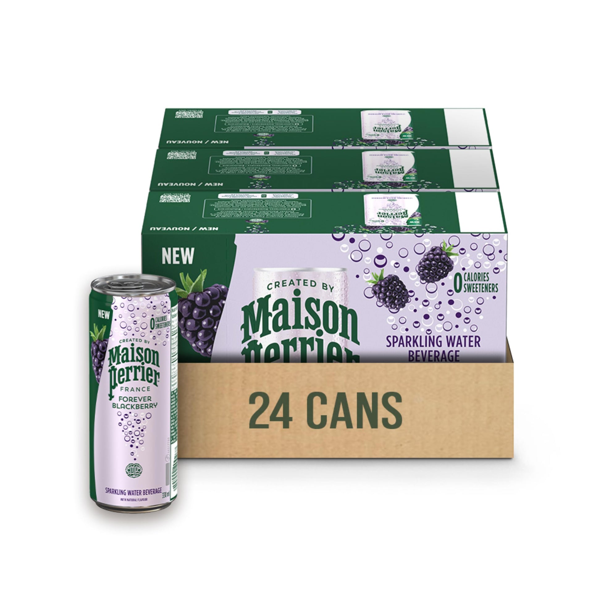 Maison Perrier Forever Blackberry Sparkling Water - 24 Pack, 330ml Cans
