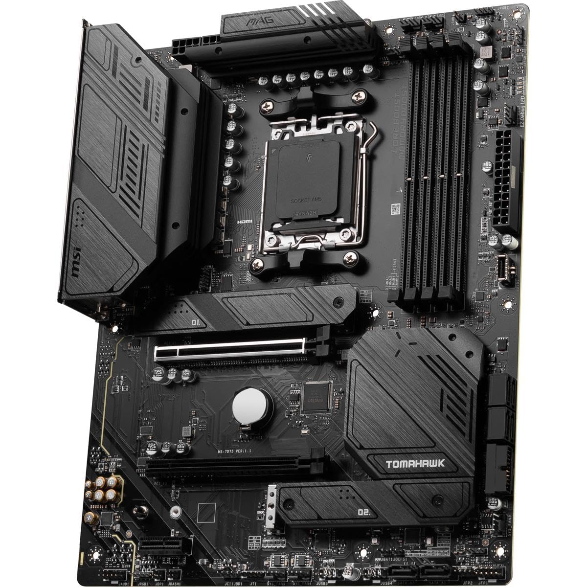 MSI MAG B650 Tomahawk WiFi Gaming Motherboard (AMD AM5, ATX, DDR5, PCIe 4.0, M.2, SATA 6Gb/s, USB 3.2 Gen 2, HDMI/DP, Wi-Fi 6E, AMD Ryzen 7000 Series Desktop Processors) MSI