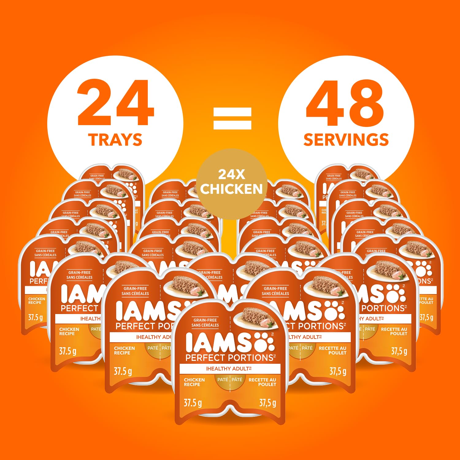 IAMS Perfect PORTIONS Adult Wet Cat Food, Chicken Flavour, 75g (24 Pack) IAMS