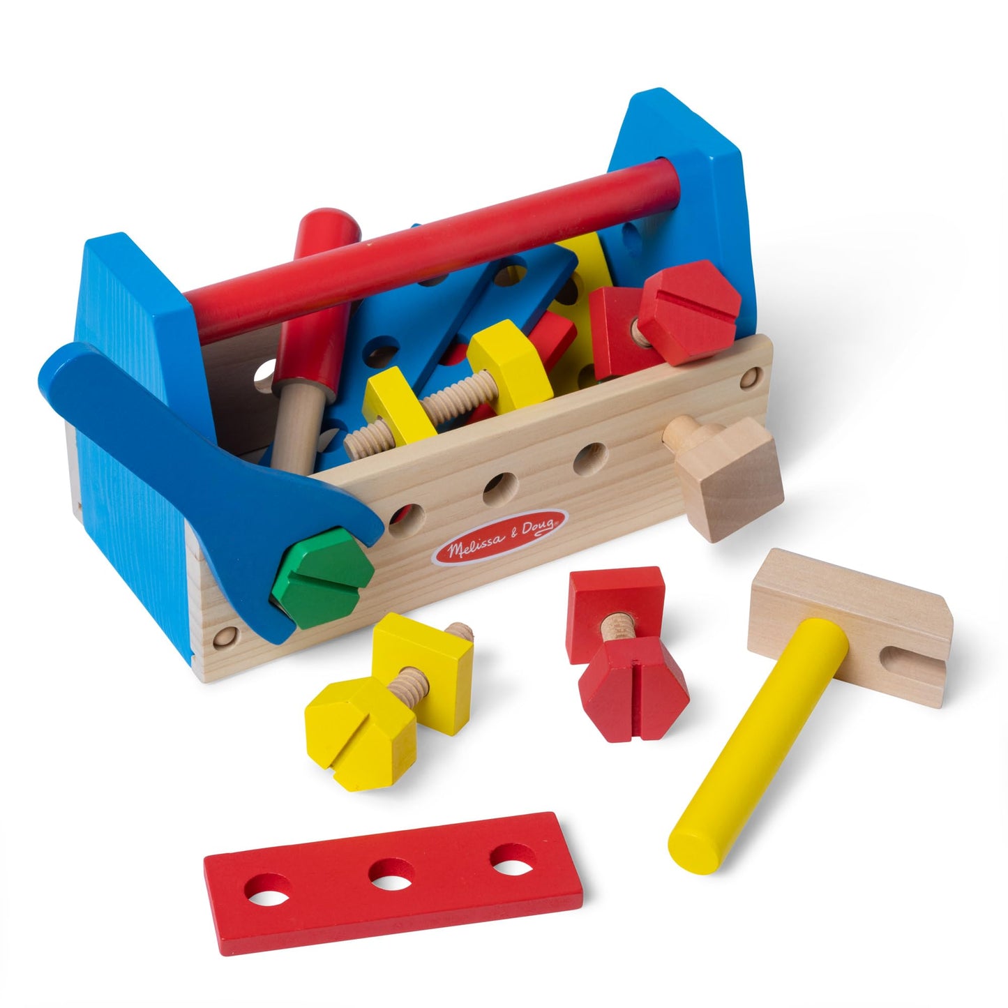 Melissa & Doug Take-Along Tool Kit Wooden Construction Toy (24 pcs) Toy Tools, Wooden Tool Set for Toddlers and Kids Ages 3+ Melissa & Doug
