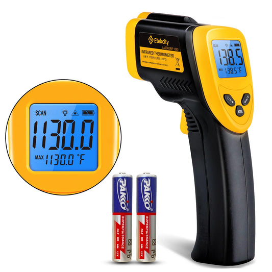Etekcity Lasergrip 1080 Laser Thermometer Digital Infrared Thermometer Temperature Gun for Kitchen Cooking BBQ Grill and Bath Water, -58℉~1130℉ (-50℃～610℃), Yellow and Black