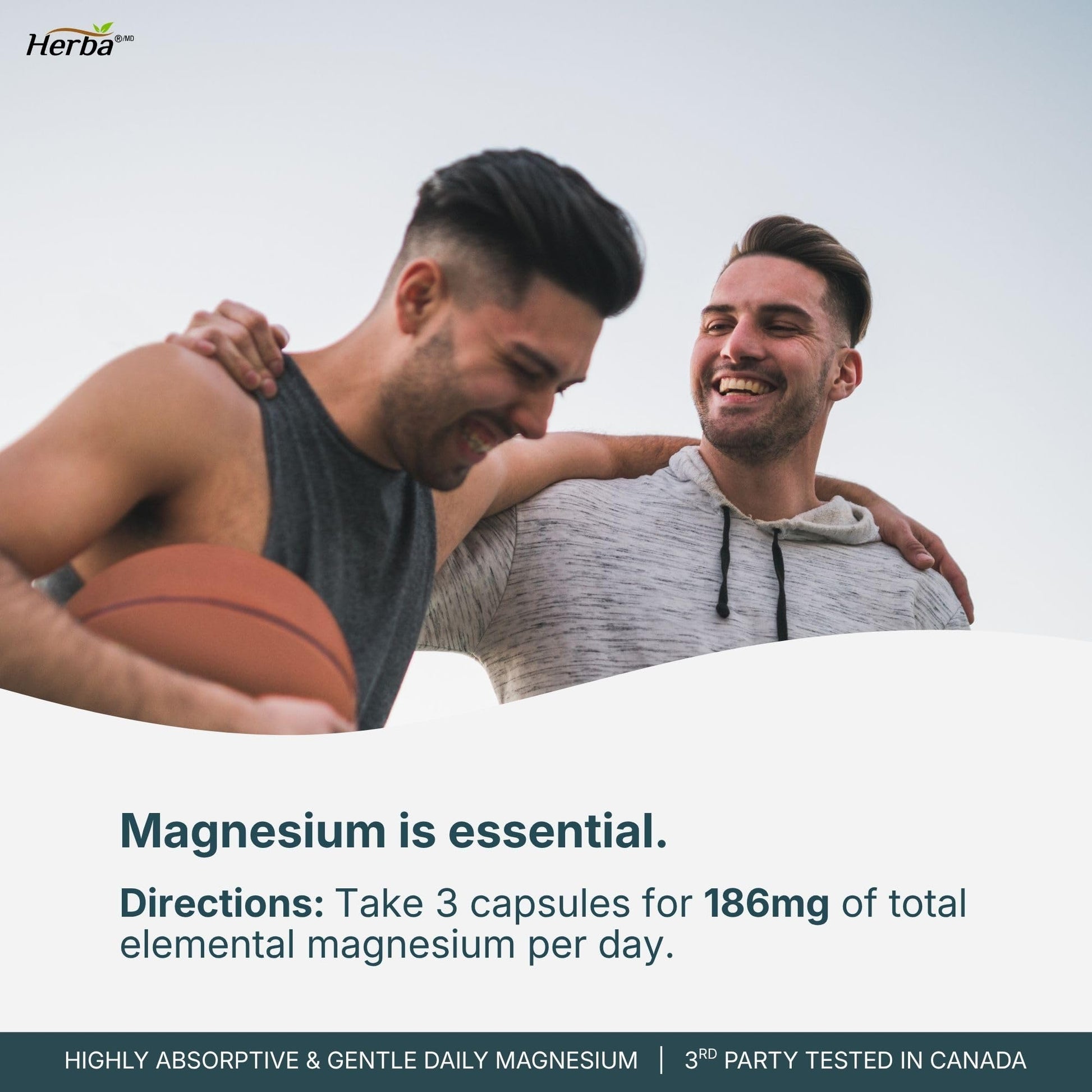 Herba Magnesium L-Threonate – 2,250mg of Magnesium L Threonate Per Serving (3 Capsules) - 186mg of Elemental Magnesium | Bioavailable Form of Magnesium Supplement | 90 Vegetable Capsules | Made in Canada - Available at All In One Marketplace Canada