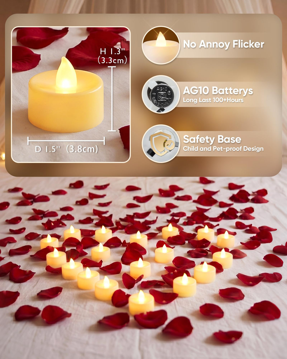 Amagic Tea Lights Battery Operated Fake Candles Flameless Electric Bright 🍁 All In One Marketplace Canada