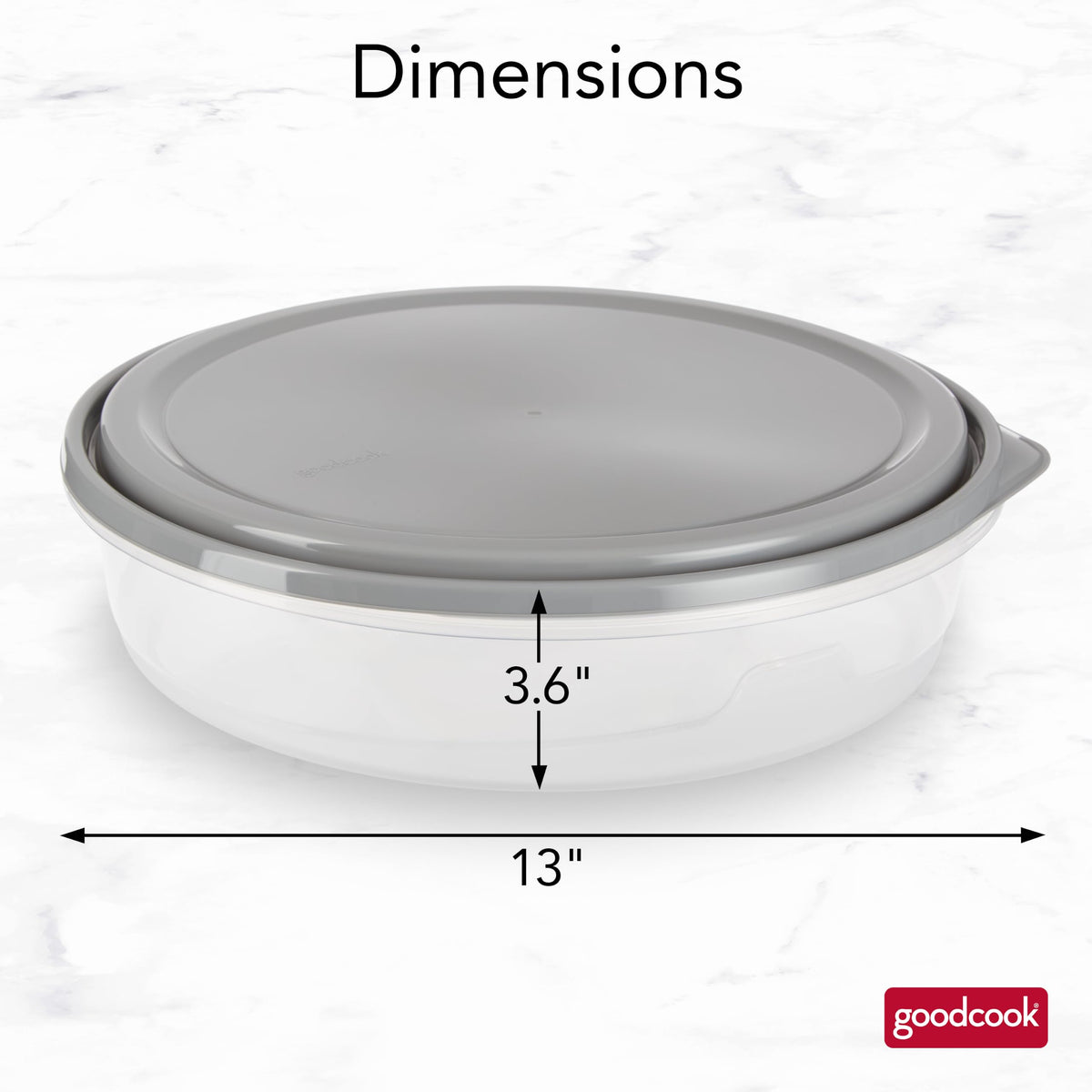 GoodCook EveryWare Extra Large 12 inch Round Container 2 pack, BPA Free