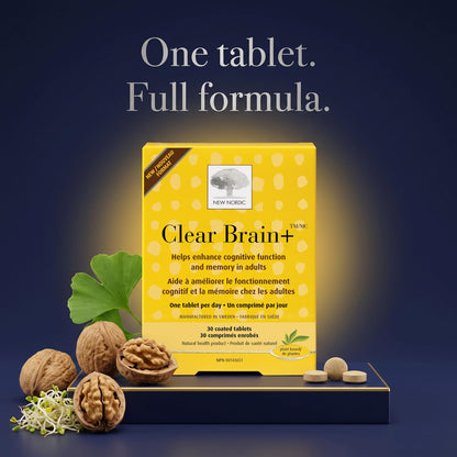 New Nordic Clear Brain, Vegan Brain Supplement, 30 Tablets, 15 Day Supply