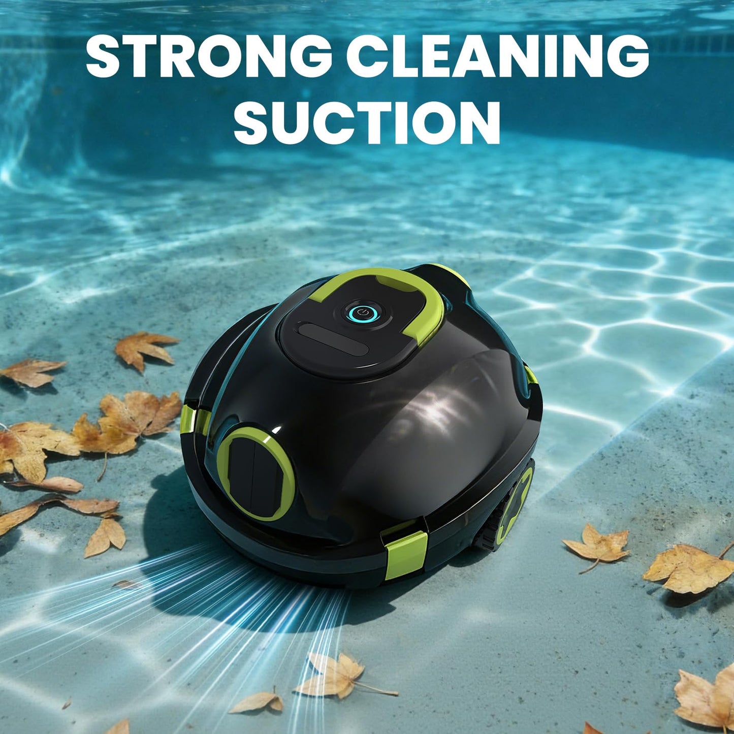 Robotic Pool Cleaner, Cordless Pool Vacuum for Above Ground & Inground Flat Pools with Dual Motors, 150 Min Runtime, Auto-Parking, Powerful Pool Vacuum Robot for Up to 1300 Sq.Ft (Moss) - Available at All In One Marketplace Canada