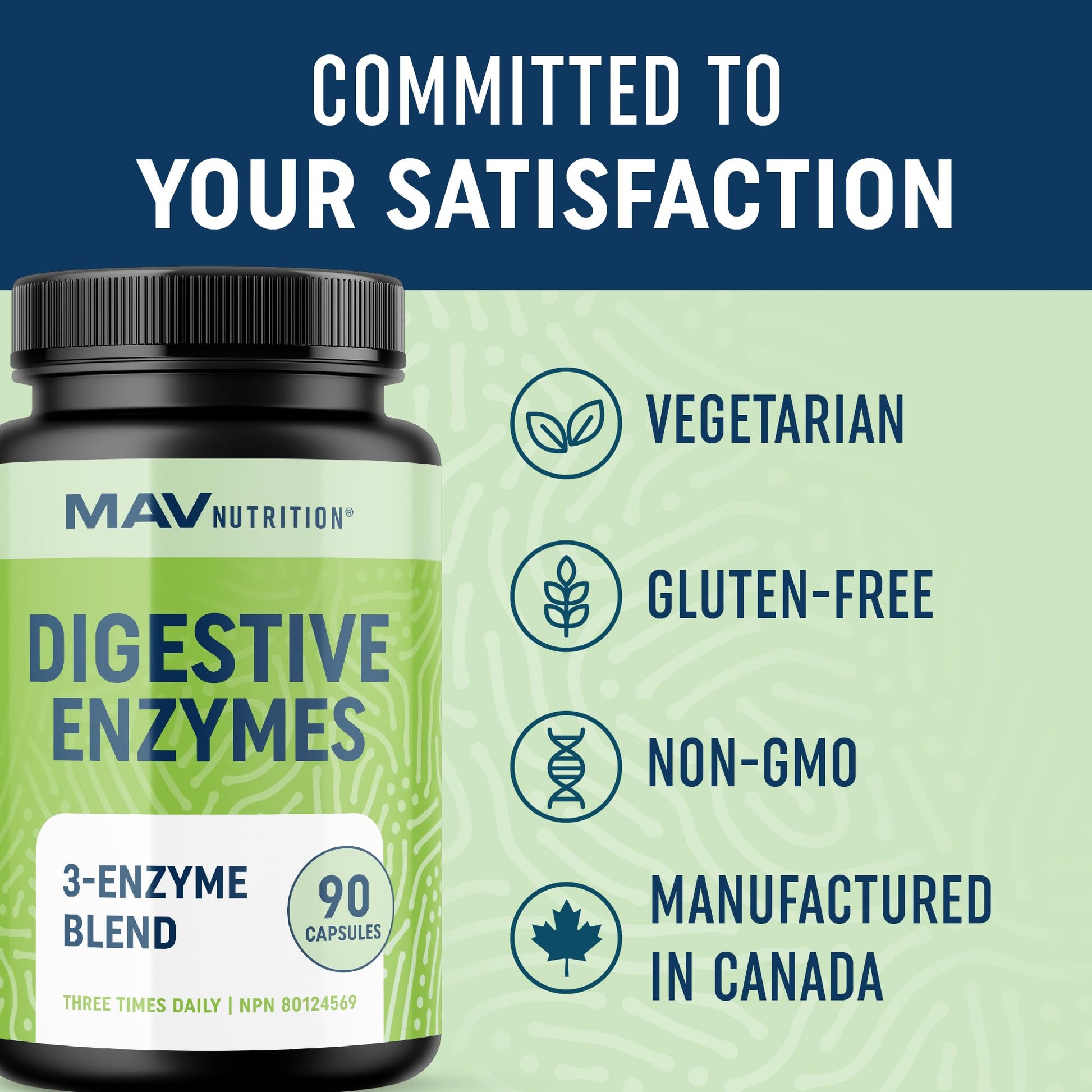 Digestive Enzymes 280MG for Digestive Health & Bloating Relief for Women & Men | Triple Digestive Enzyme Blend to Break Down Carbs & Fats, Anti Bloating Supplement for Women & Men | Vegetarian | 90ct - Available at All In One Marketplace Canada