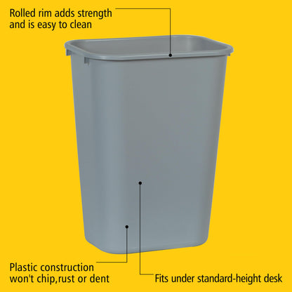 Rubbermaid Commercial Products Deskside Wastebasket/Trash Can, 10.25-Gallon/41-Quart, Gray, Plastic, Garbage Can for Home/Office, Fits Under Desk/Sink/Cabinet 🍁 All In One Marketplace Canada