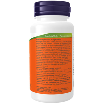 NOW Supplements Green Tea Extract 400mg Capsules, 100 Capsules