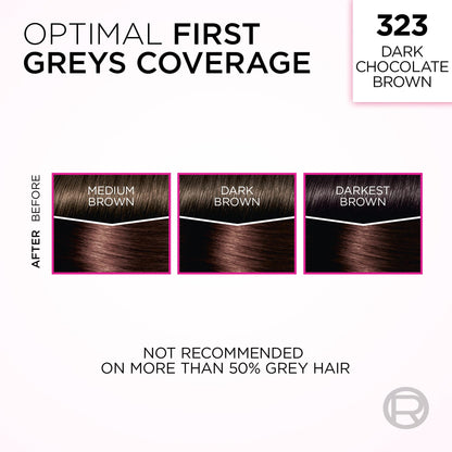 L'Oréal Paris Casting Crème Gloss Hair Dye, 323 Dark Chocolate Brown, Semi permanent Hair Color with Hair Gloss, 1 Kit (Pack of 2) L'Oreal Paris