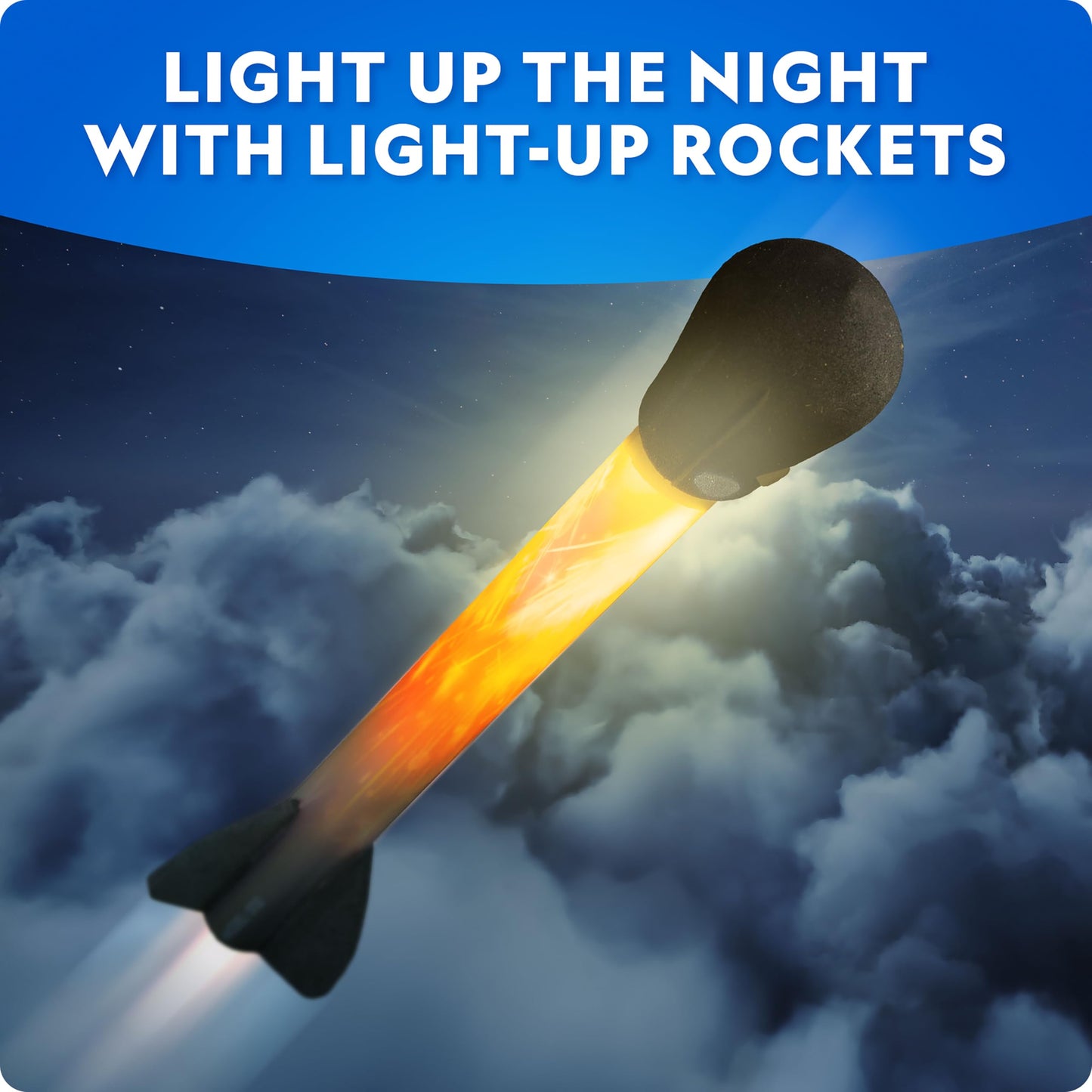 National Geographic Air Rocket Toy – LED Rocket Launcher for Kids, Jump & Launch Air Powered Foam Rockets up to 30.5 Meters, Kids Outdoor Activities